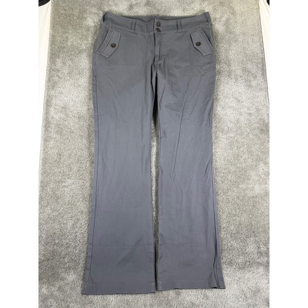 Sundance Grey Stretch Cotton Utility Flare Pants Size 14